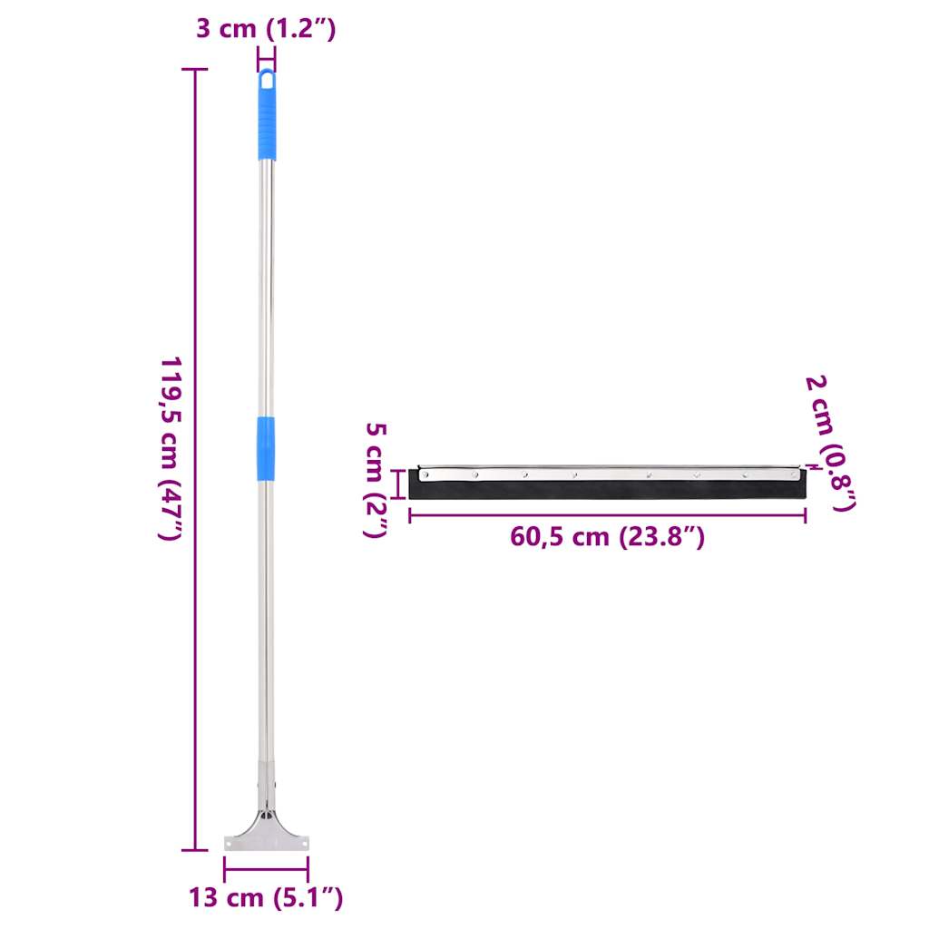 Floor Squeegee 60.5x119.5 cm Steel and Rubber