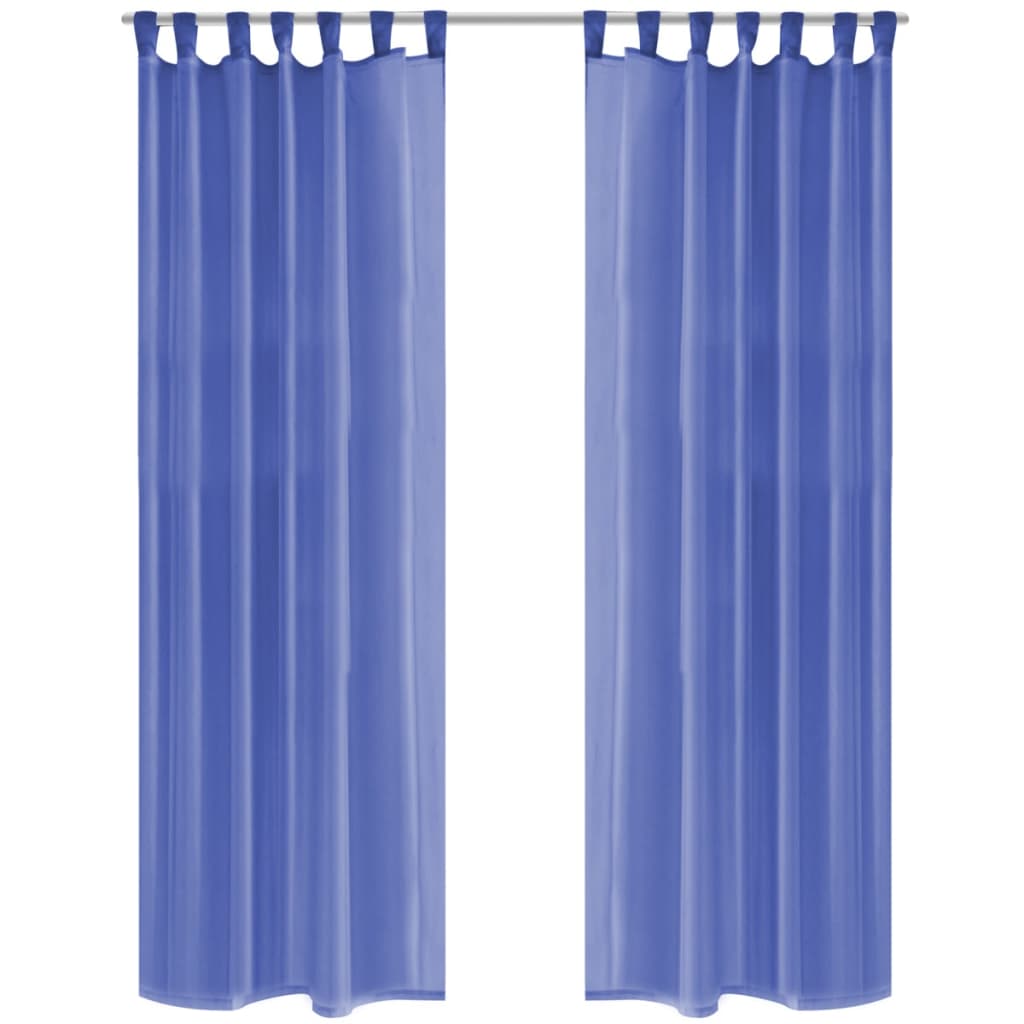 Voile Curtains 2 pcs 140x225 cm Royal Blue