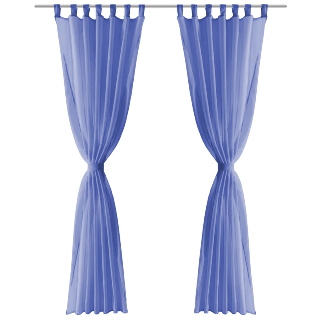 Voile Curtains 2 pcs 140x225 cm Royal Blue