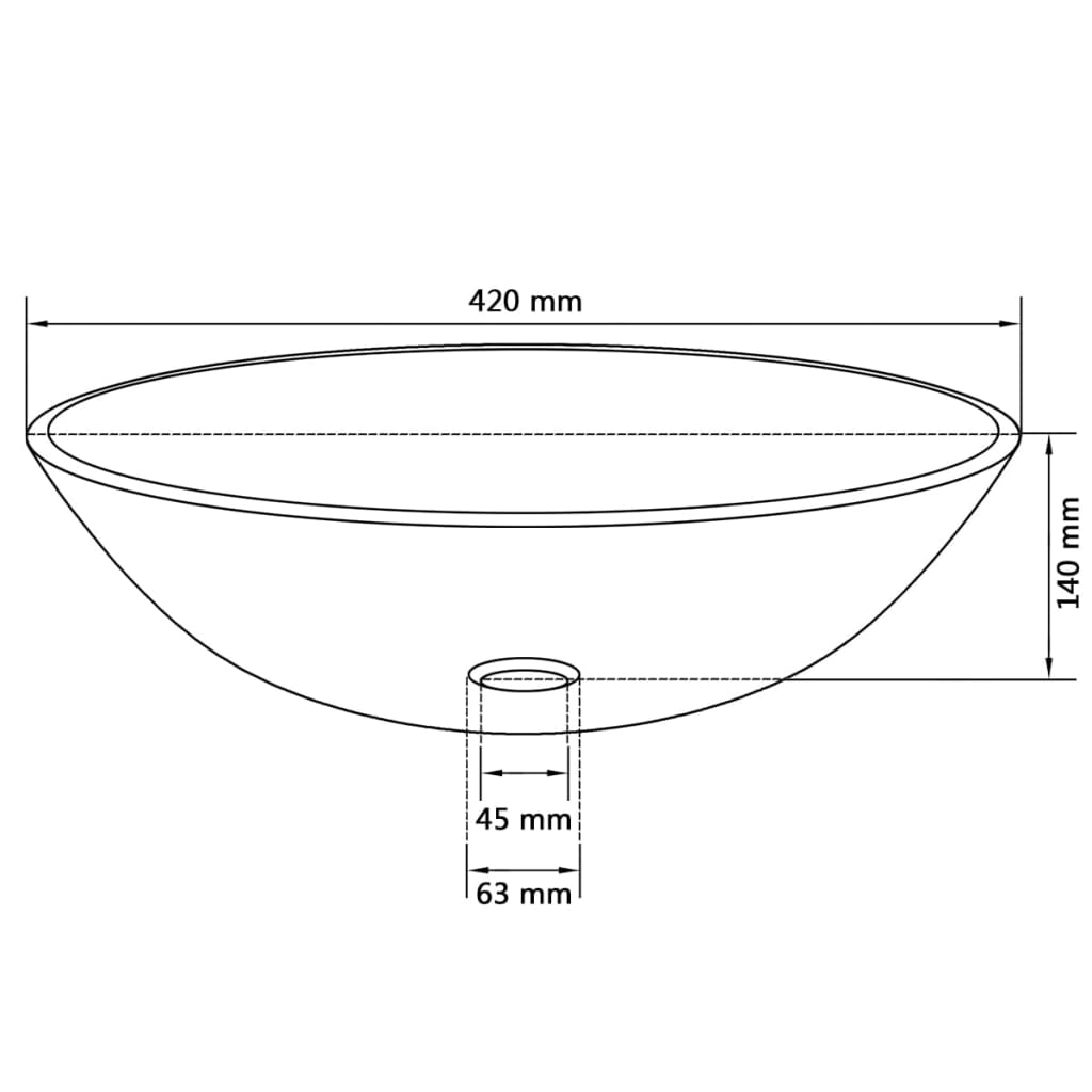 Basin Tempered Glass 42 cm Brown