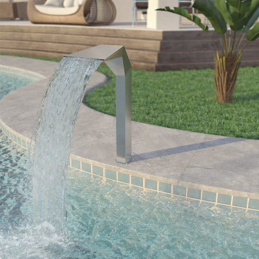 Pool Fountain Stainless Steel 50x30x90 cm Silver