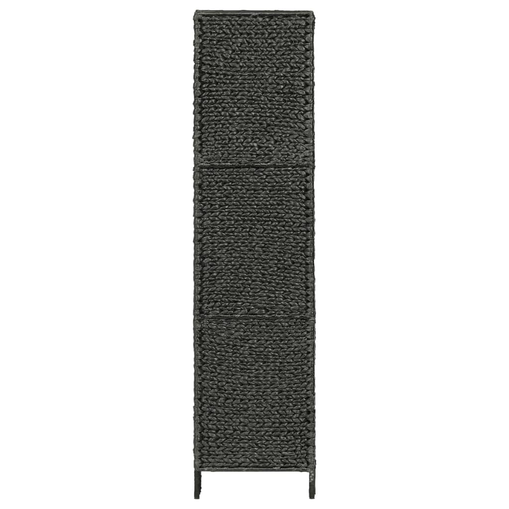 4-Panel Room Divider Black 154x160 cm Water Hyacinth