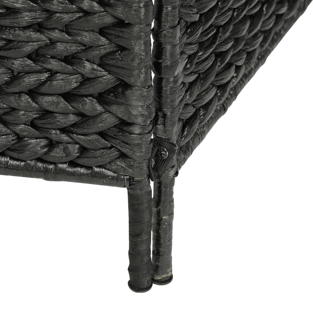 4-Panel Room Divider Black 154x160 cm Water Hyacinth
