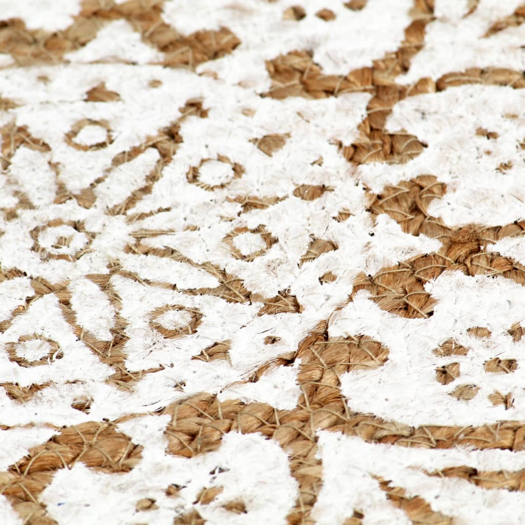 Placemats 6 pcs White 38 cm Round Jute