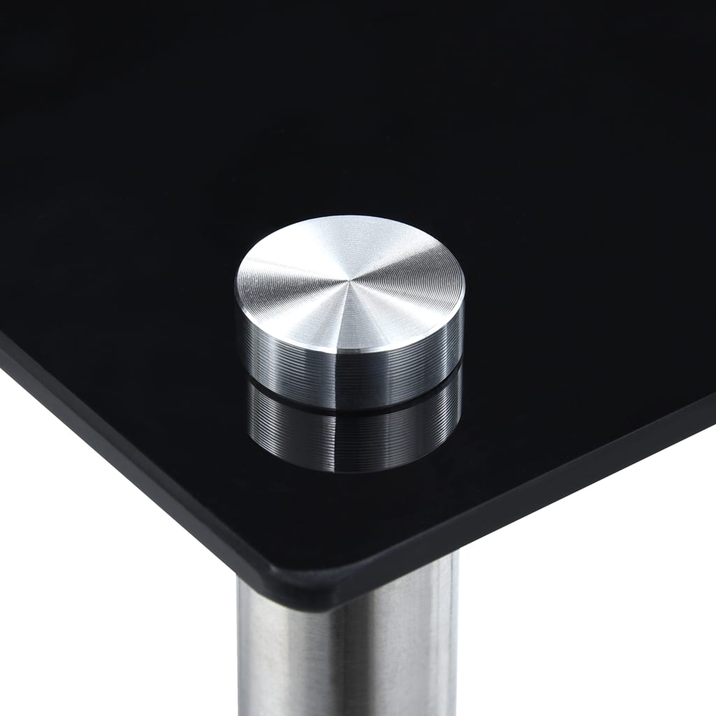 Nesting Tables 3 pcs Black Tempered Glass
