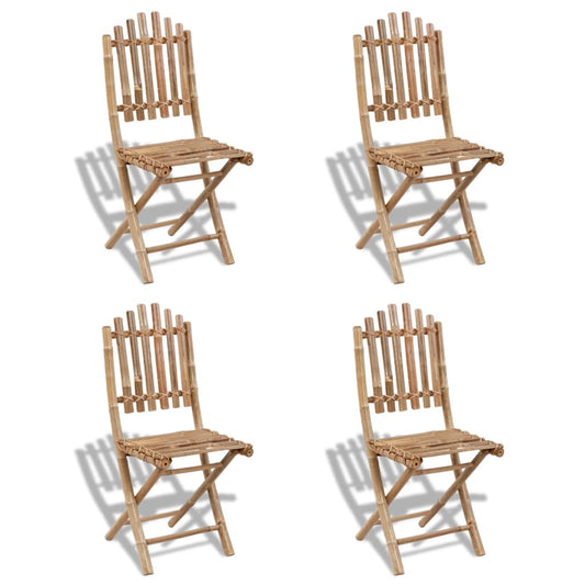 Foldable Outdoor Chairs Bamboo 4 pcs