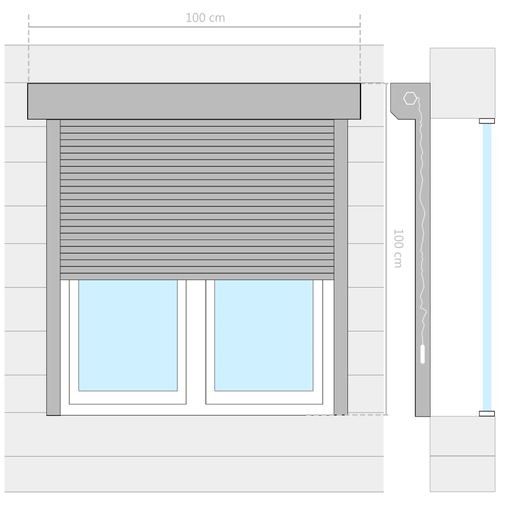 Roller Shutter Aluminium 100x100 cm Anthracite