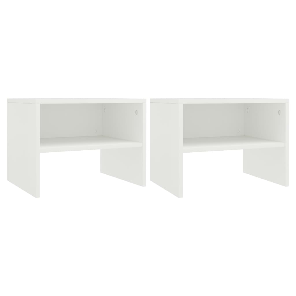Bedside Cabinets 2 pcs White 40x30x30 cm Engineered Wood