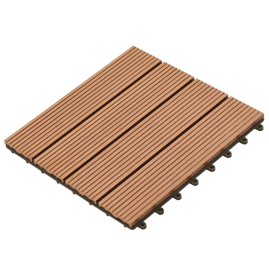 22 pcs Decking Tiles 30x30 cm 2 sqm WPC Dark Brown