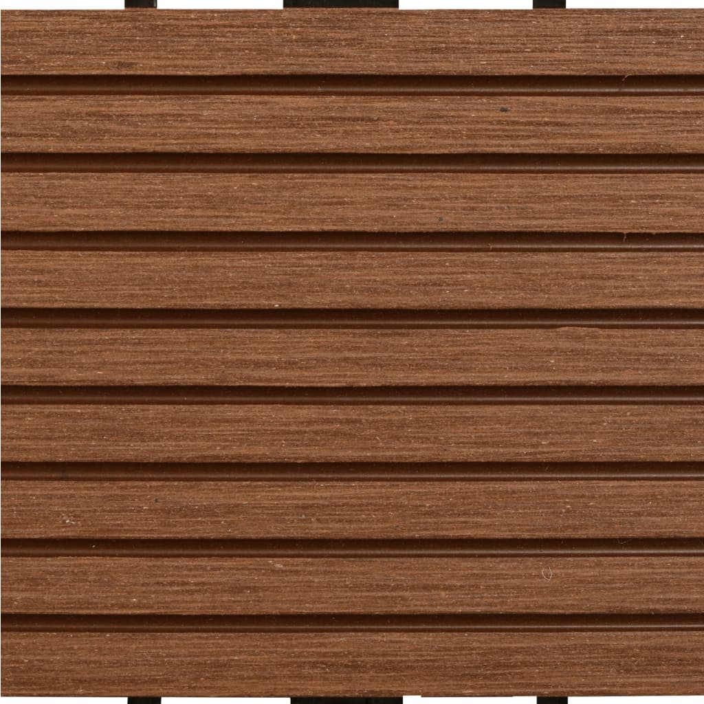 22 pcs Decking Tiles 30x30 cm 2 sqm WPC Dark Brown