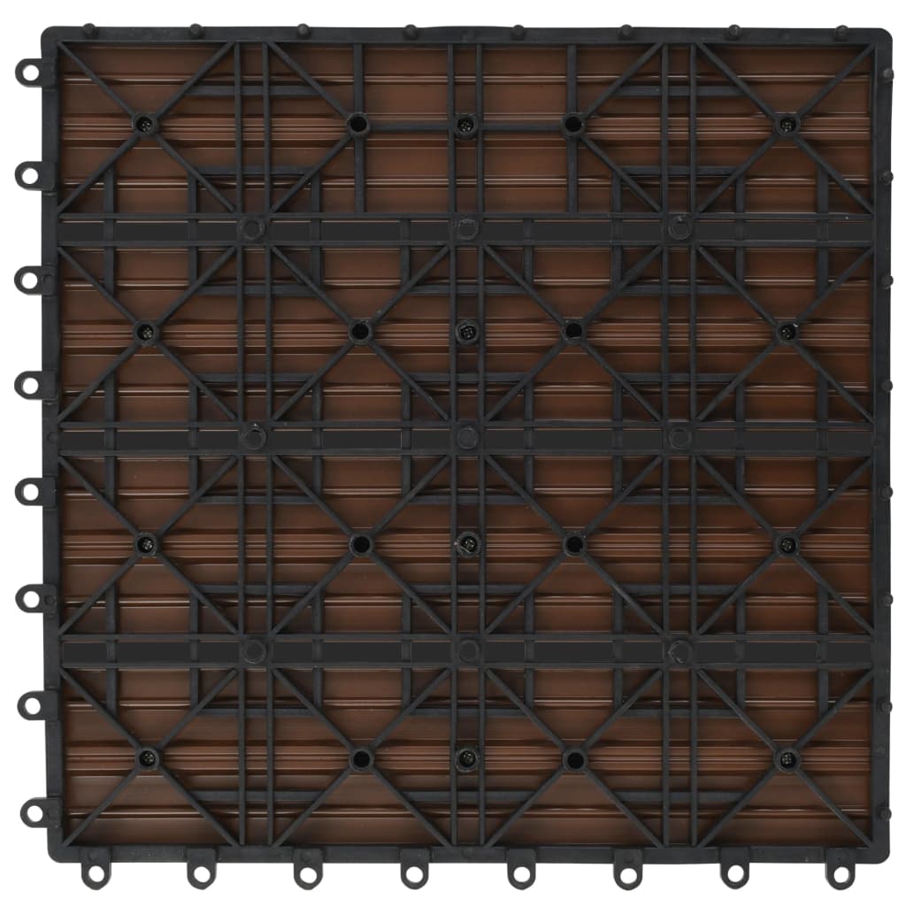 22 pcs Decking Tiles 30x30 cm 2 sqm WPC Dark Brown