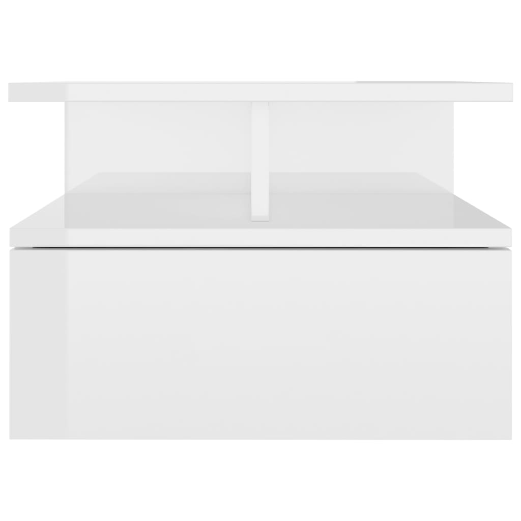 Floating Nightstand High Gloss White 40x31x27 cm Engineered Wood