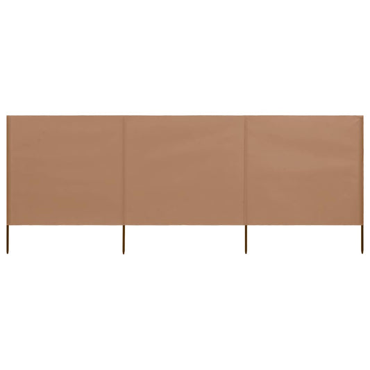 3-panel Wind Screen Fabric 400x80 cm Taupe