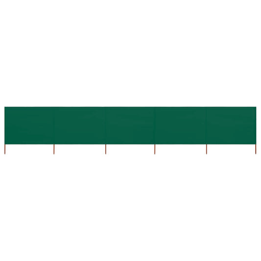5-panel Wind Screen Fabric 600x120 cm Green