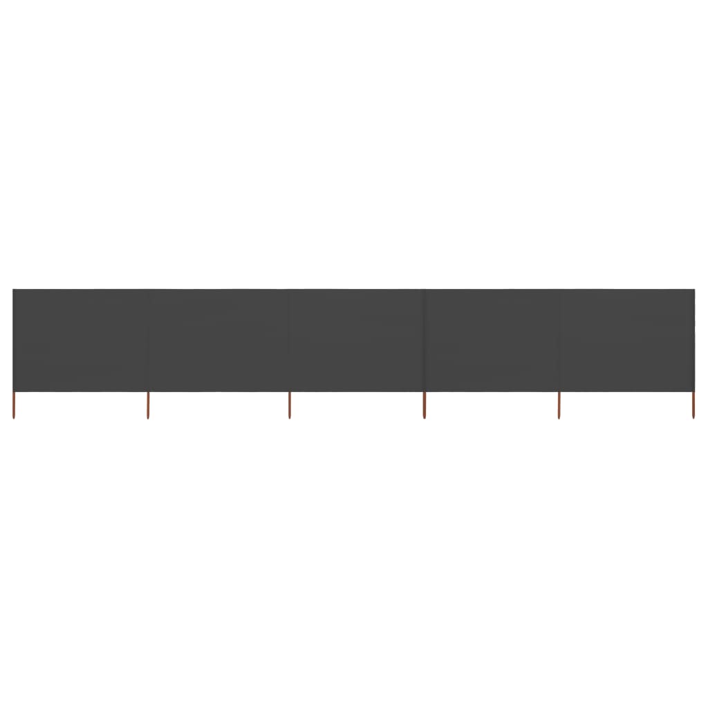 5-panel Wind Screen Fabric 600x160 cm Anthracite