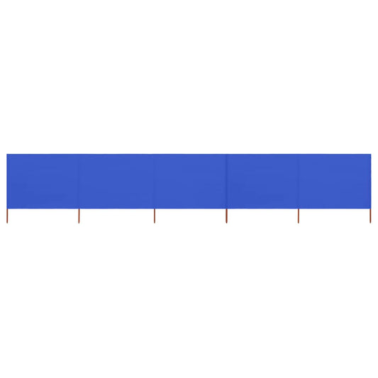 5-panel Wind Screen Fabric 600x160 cm Azure Blue