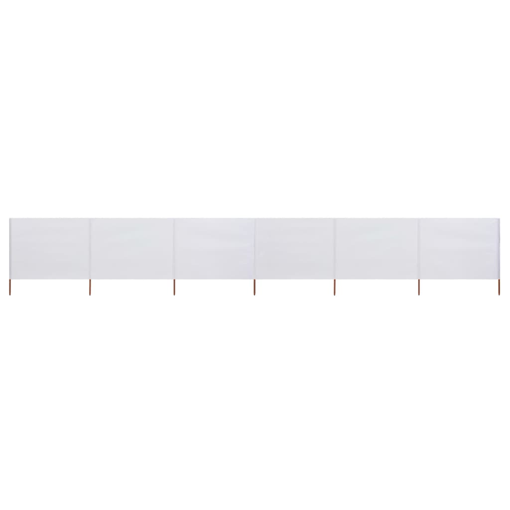 6-panel Wind Screen Fabric 800x120 cm Sand White