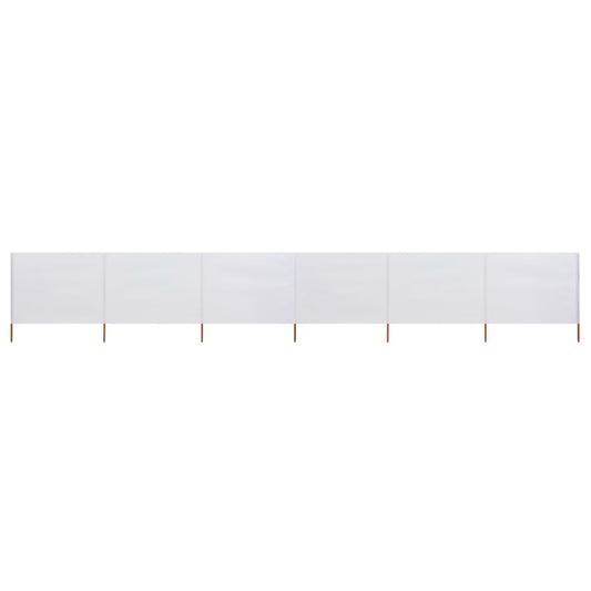 6-panel Wind Screen Fabric 800x120 cm Sand White