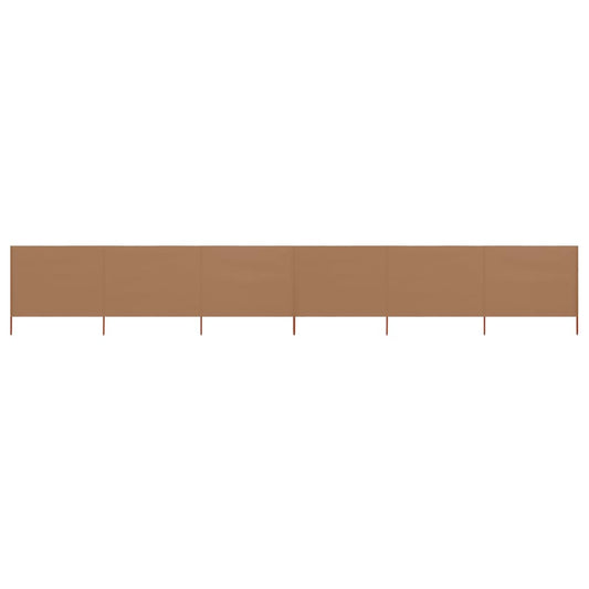 6-panel Wind Screen Fabric 800x160 cm Taupe