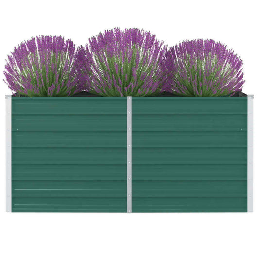 Raised Garden Bed 160x80x77 cm Galvanised Steel Green