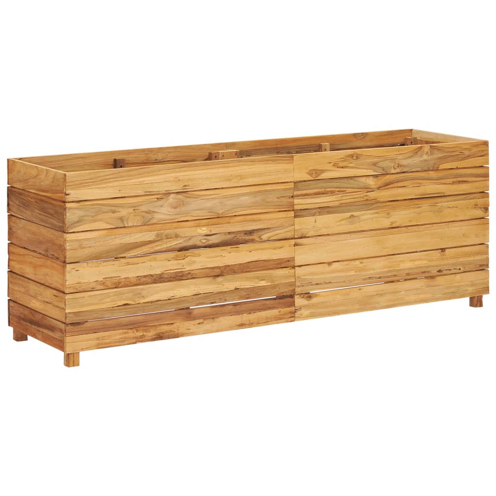 Raised Bed 150x40x55 cm Recycled Teak Wood and Steel
