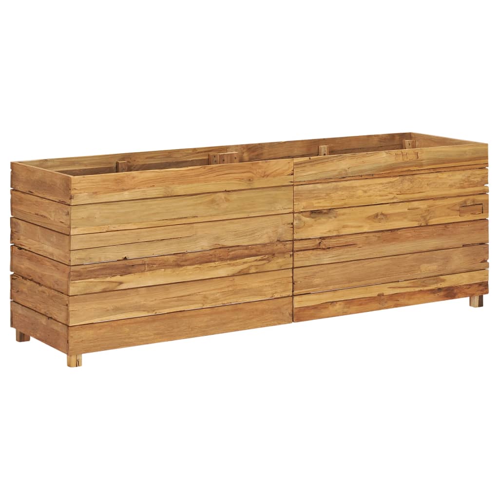 Raised Bed 150x40x55 cm Recycled Teak Wood and Steel