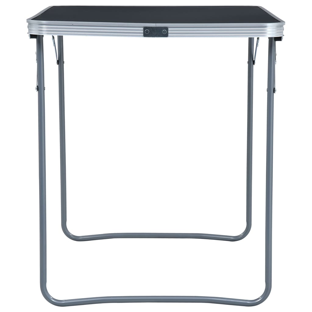 Foldable Camping Table with Metal Frame 80x60 cm Grey