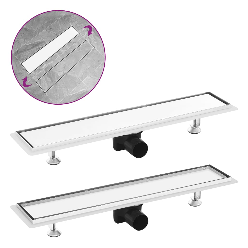 Shower Drain with 2-in-1 Cover 63x14 cm Stainless Steel