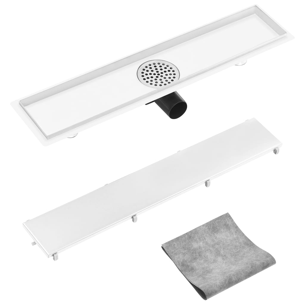 Shower Drain with 2-in-1 Cover 63x14 cm Stainless Steel