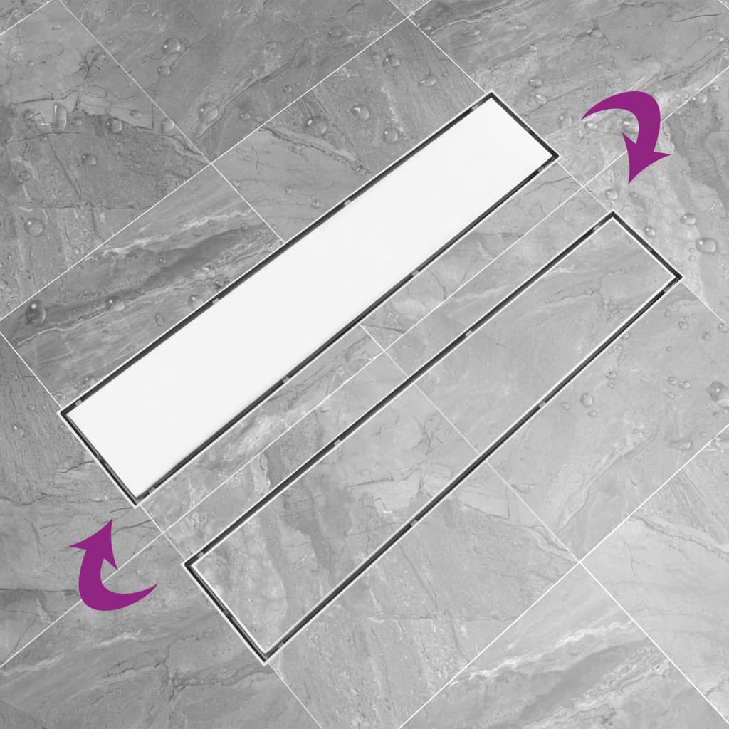 Shower Drain with 2-in-1 Cover 63x14 cm Stainless Steel
