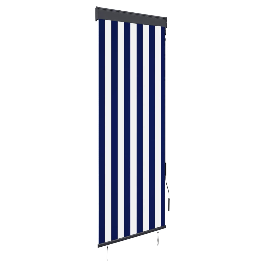 Outdoor Roller Blind 60x250 cm Blue and White