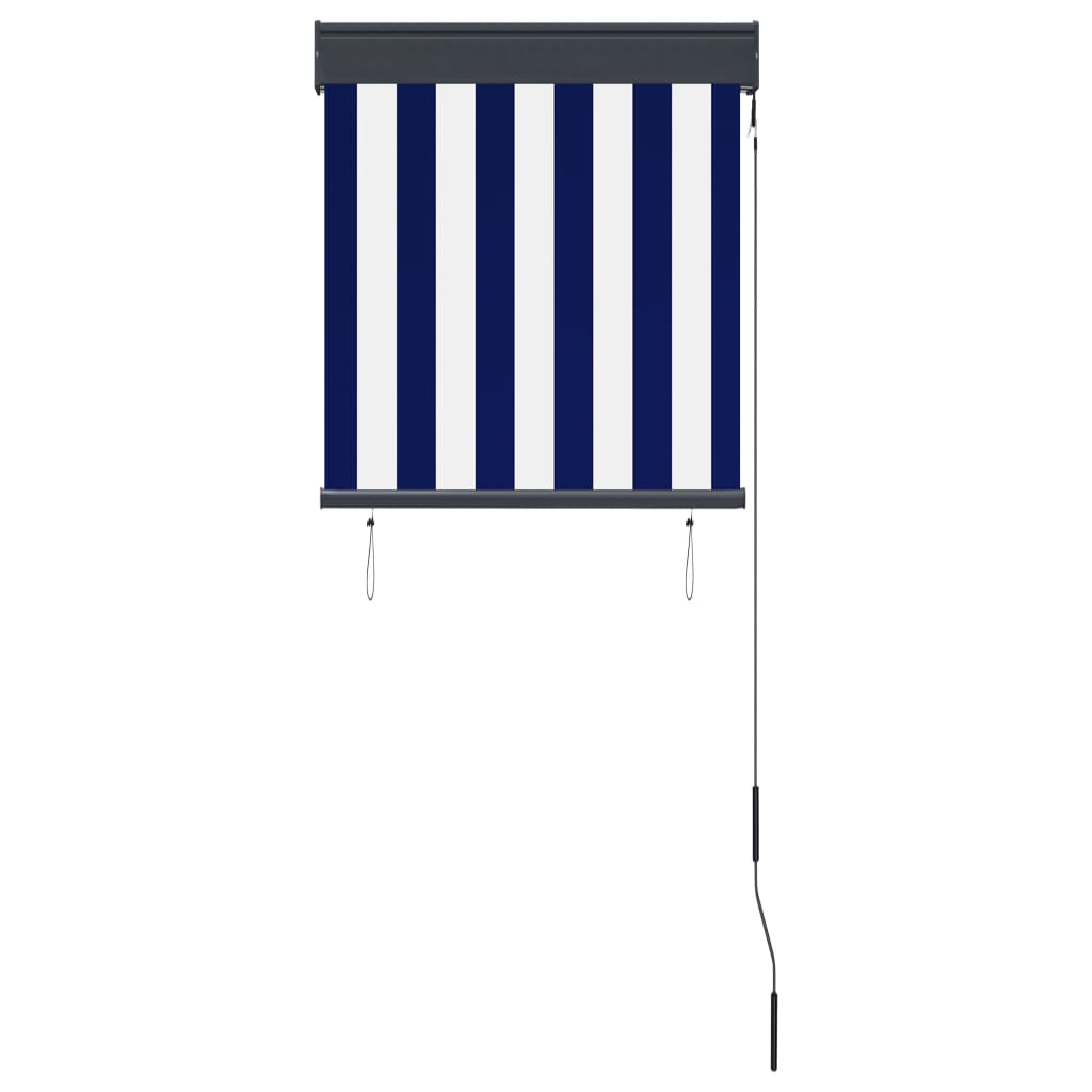Outdoor Roller Blind 60x250 cm Blue and White