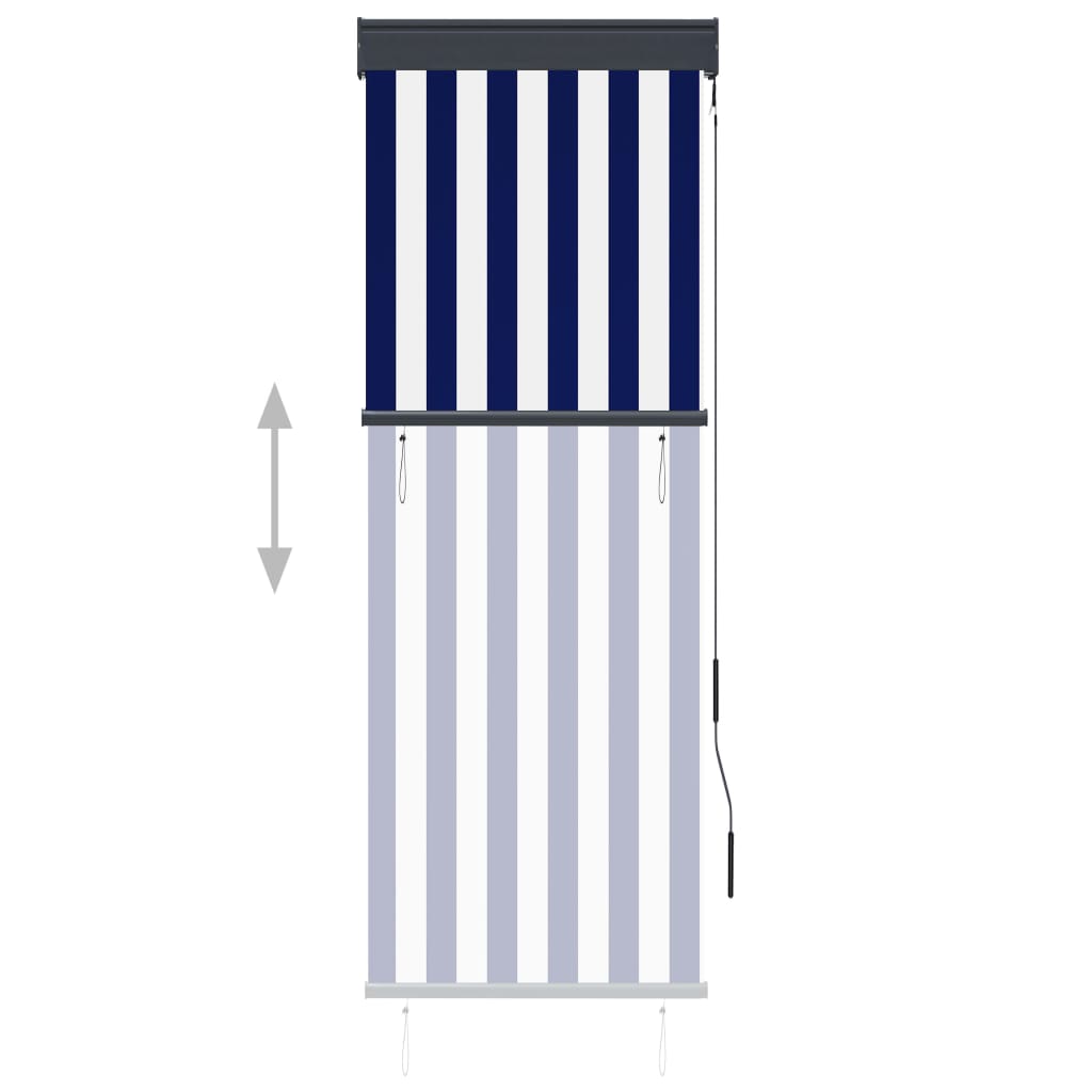Outdoor Roller Blind 60x250 cm Blue and White