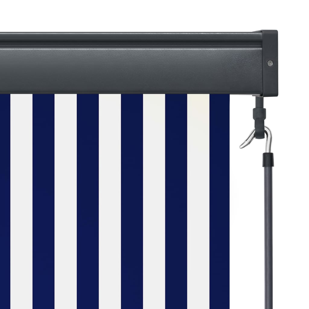 Outdoor Roller Blind 60x250 cm Blue and White