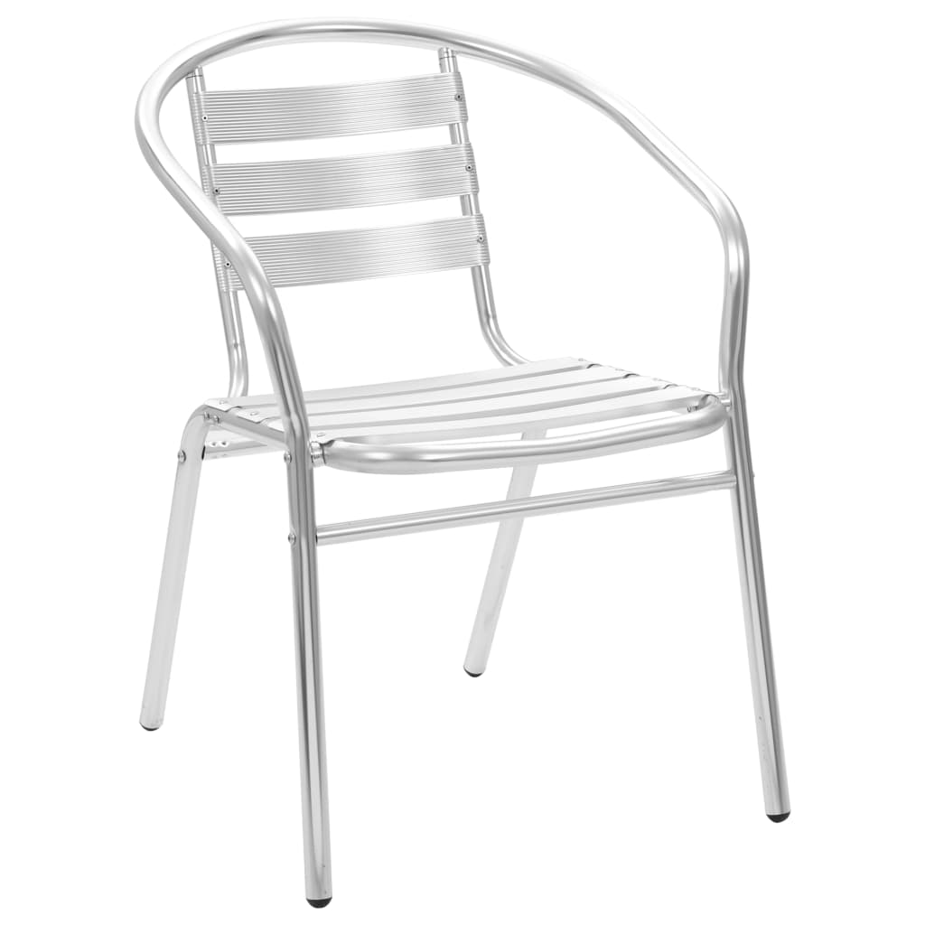 5 Piece Outdoor Dining Set Aluminium Silver