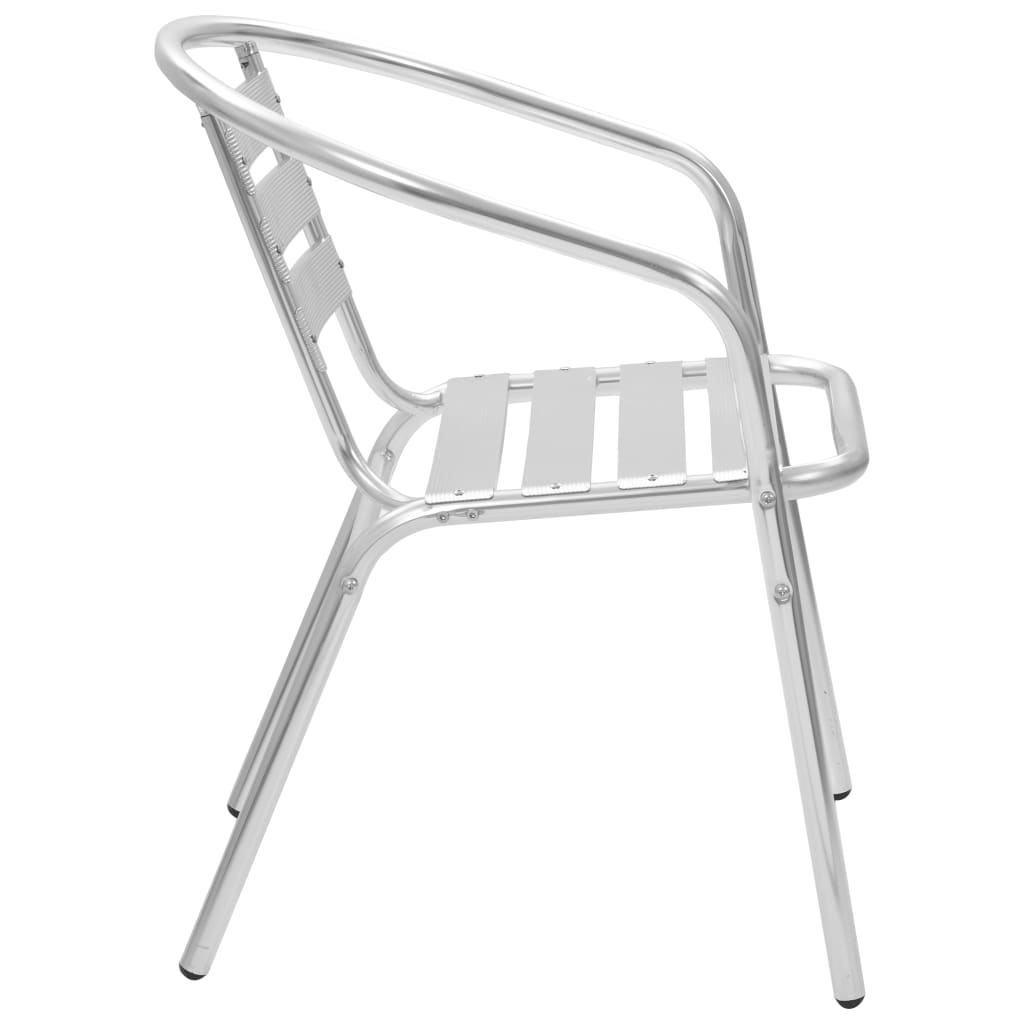 5 Piece Outdoor Dining Set Aluminium Silver