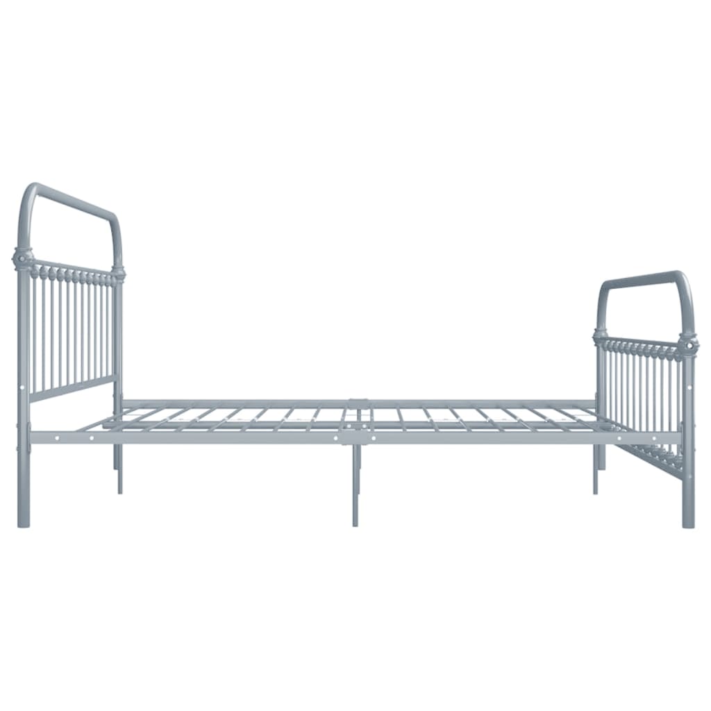 284509 vidaXL Bed Frame without Mattress Grey Metal 180x200 cm Super King