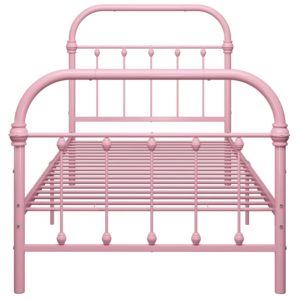 284510 vidaXL Bed Frame without Mattress Pink Metal 90x200 cm