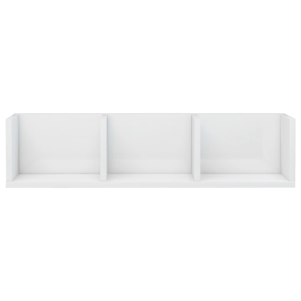 CD Wall Shelf High Gloss White 75x18x18 cm Engineered Wood