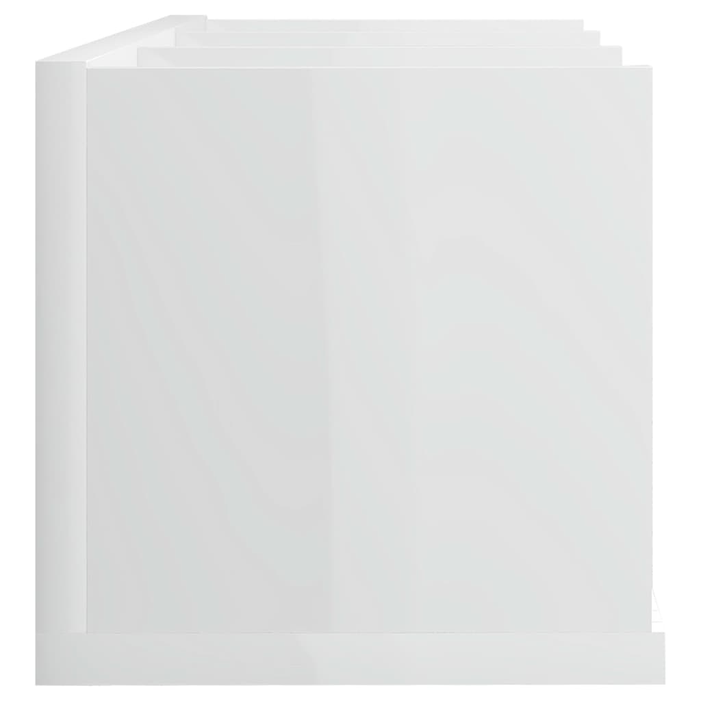CD Wall Shelf High Gloss White 75x18x18 cm Engineered Wood