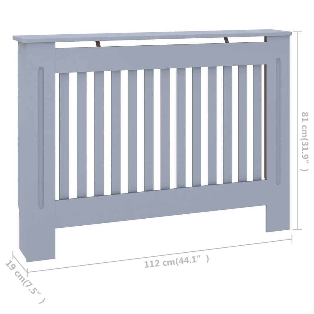 Radiator Cover Anthracite 112x19x81.5 cm MDF