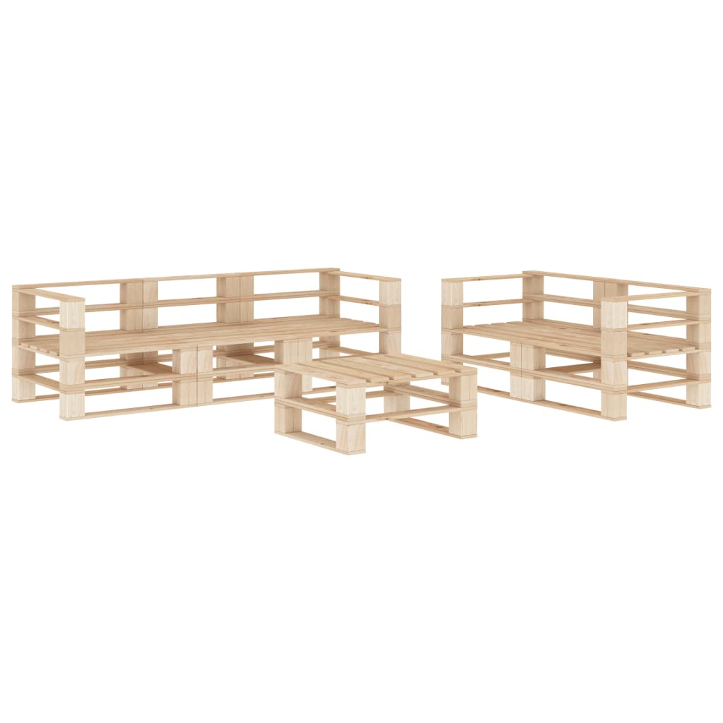 6 Piece Garden Pallets Lounge Set Wood