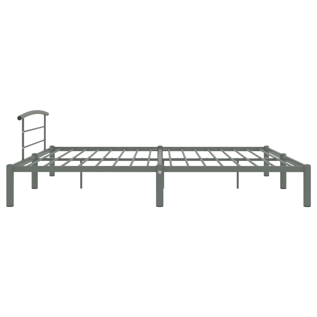 284667 vidaXL Bed Frame without Mattress Grey Metal 180x200 cm Super King