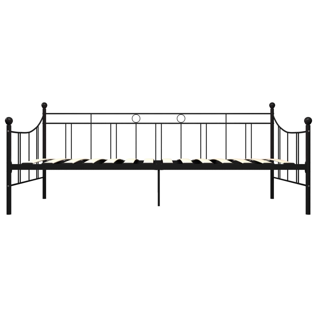 284669 vidaXL DayBed Frame without Mattress Black Metal 90x200 cm