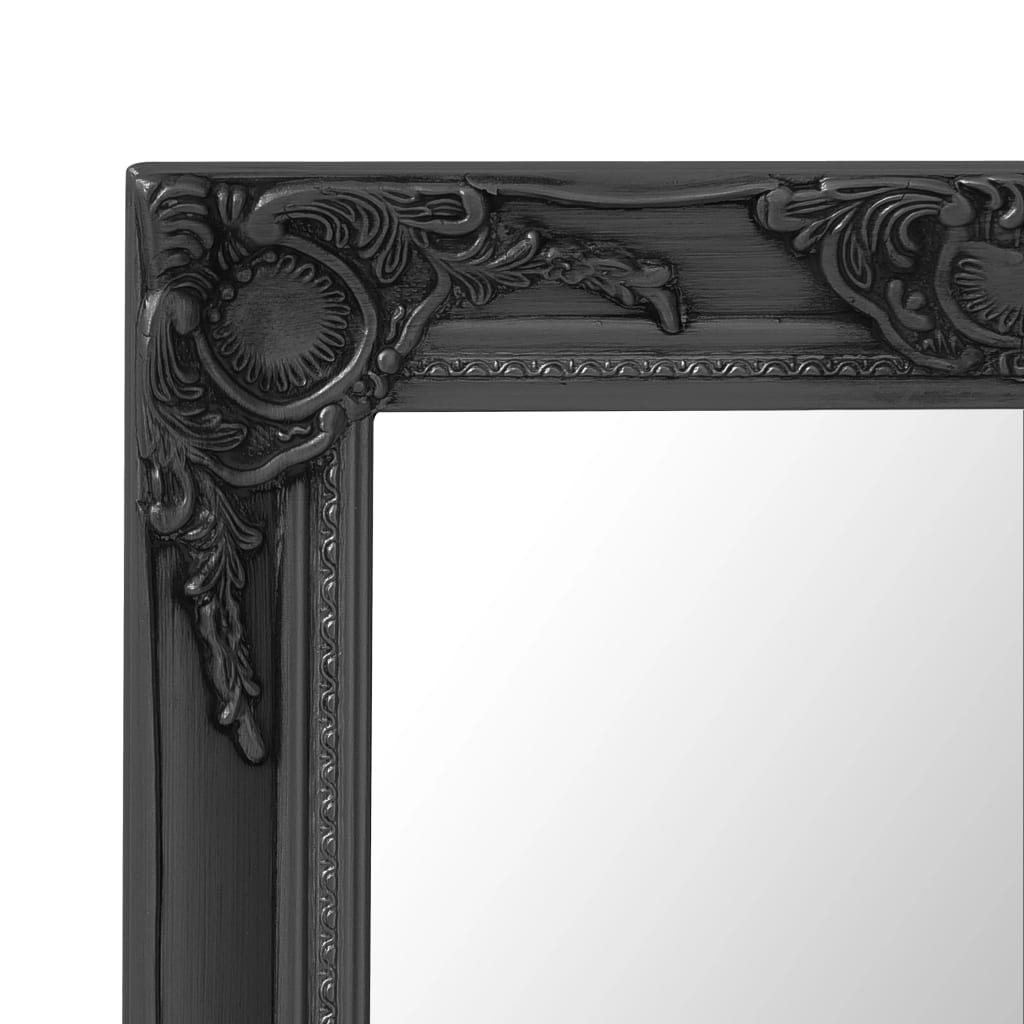 Wall Mirror Baroque Style 50x40 cm Black