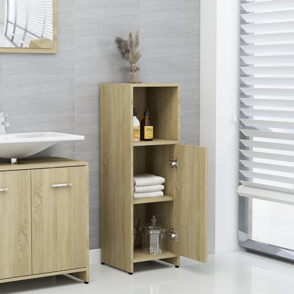 Bathroom Cabinet Sonoma Oak 30x30x95 cm Engineered Wood