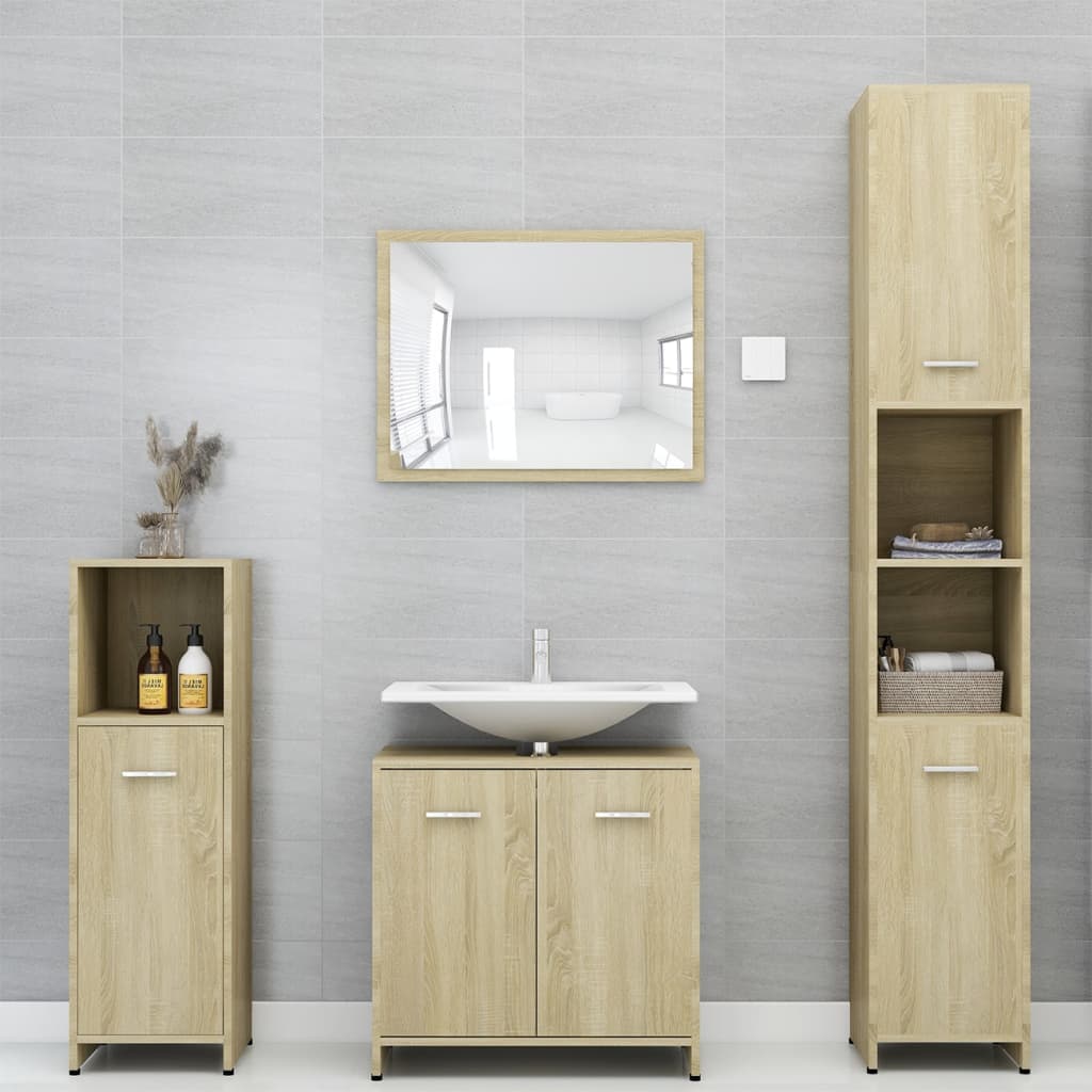 Bathroom Cabinet Sonoma Oak 30x30x95 cm Engineered Wood