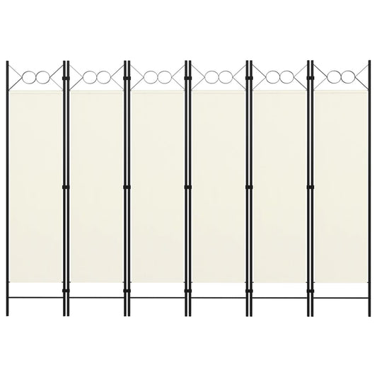 6-Panel Room Divider White 240x180 cm