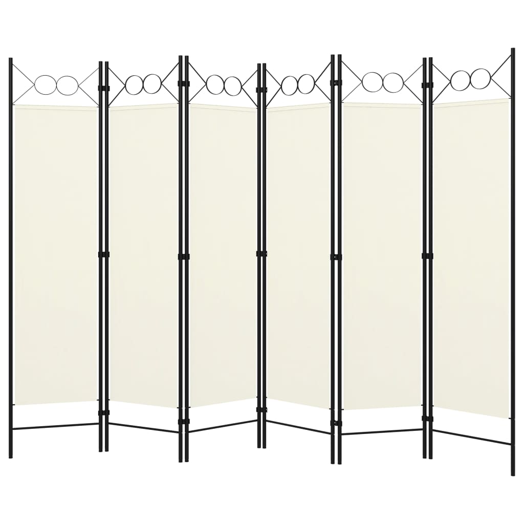 6-Panel Room Divider White 240x180 cm