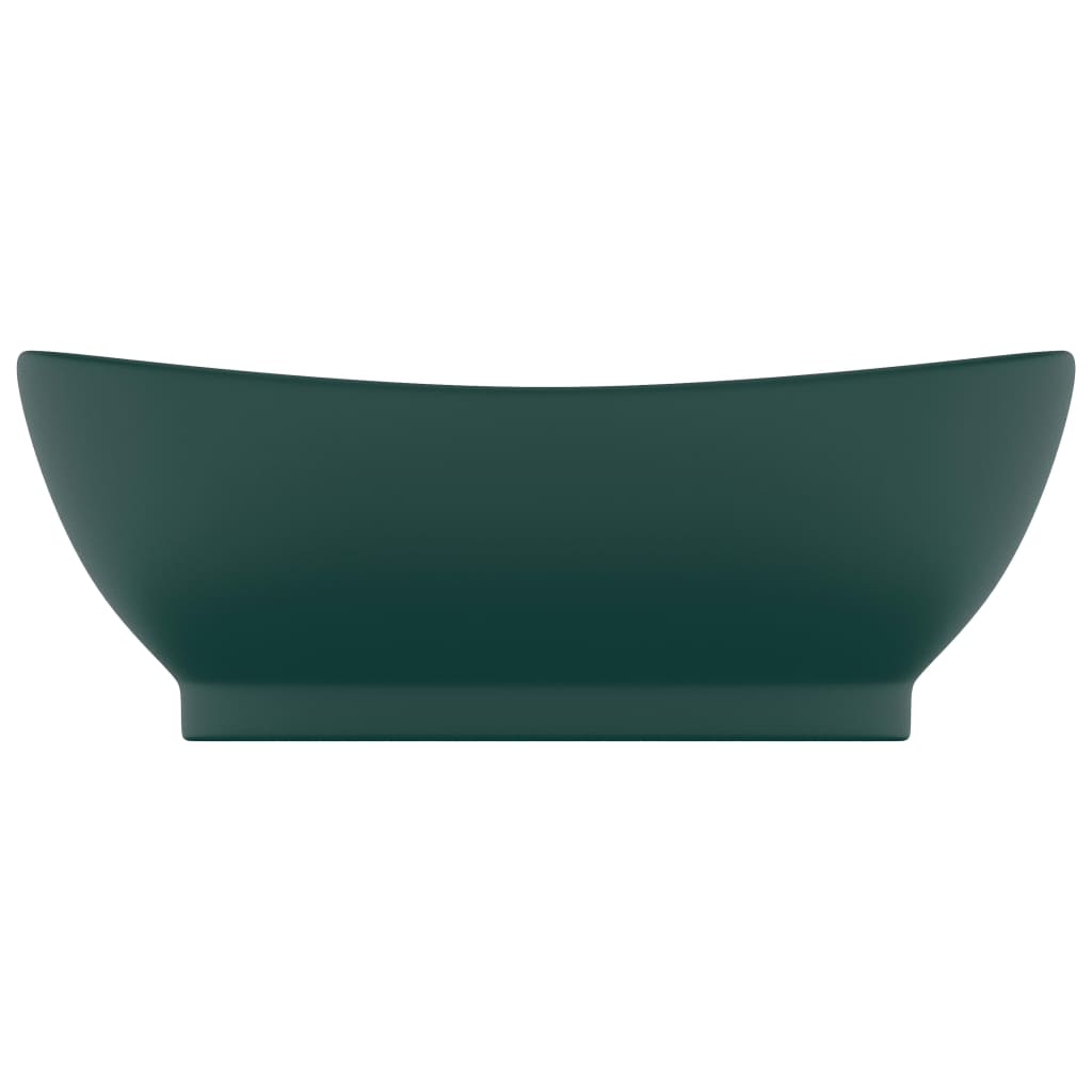 Luxury Basin Overflow Oval Matt Dark Green 58.5x39 cm Ceramic